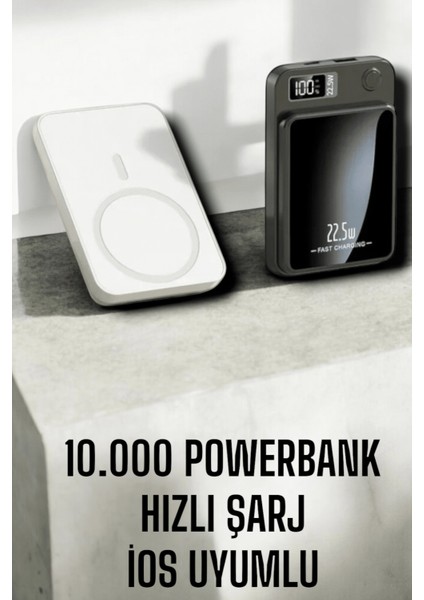 Bfs 22.5W Magsafe Kablosuz Şarjlı Powerbank Dijital Ekran ve Hızlı Şarj modelleri
