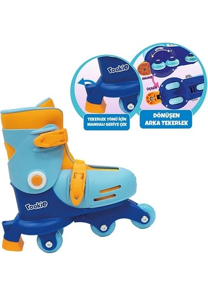 Ayarlanabilir Dönüşen Tekerlekli 2 In 1 Twisty Paten - Mavi fırsatları