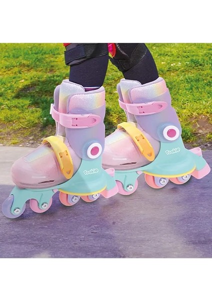 Ayarlanabilir Dönüşen Tekerlekli 2 In 1 Twisty Paten - Pembe