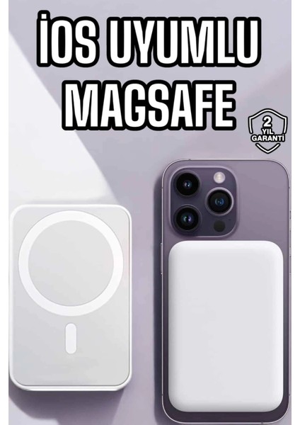 Bfs 5000 Mah Ios Uyumlu Magsafe Kablosuz Şarj Hızlı Şarj Desteği