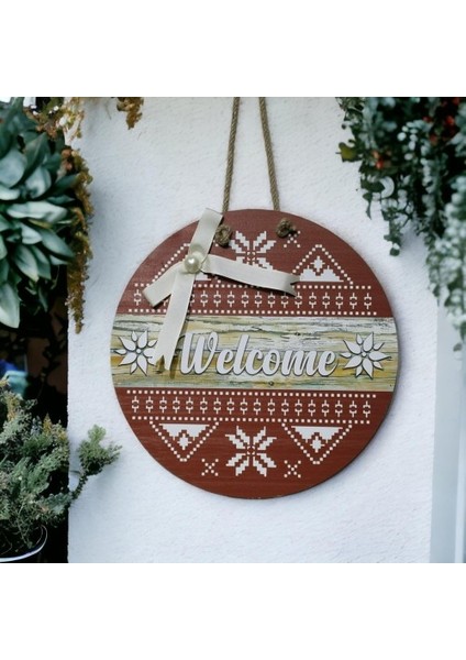 Dijital Baskı Welcome Kapı Süsü 30 cm Kapı Süsü modelleri