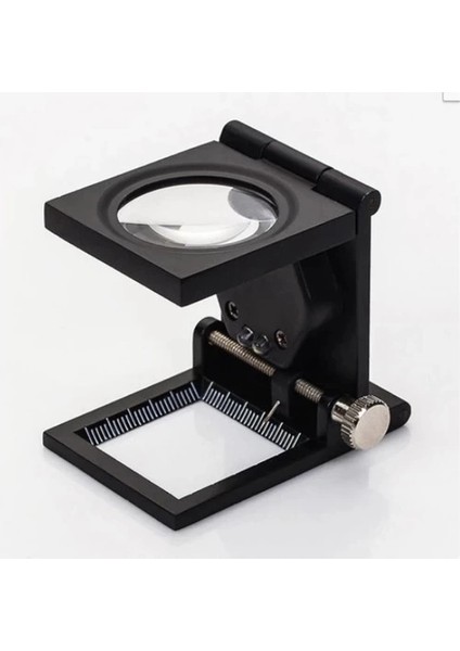-28X28 mm Katlanır Sayaçlı Metal Lüp, 2 LED Işıklı Büyüteç Tekstil TH9005A