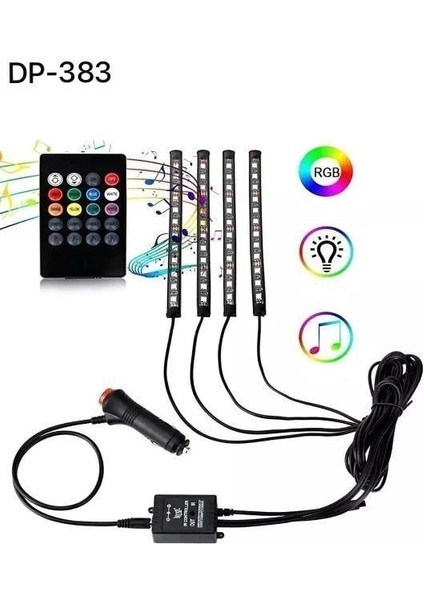 Araç Içi Ayak Altı Ses Duyarlı Şerit LED 4lü Set fiyatları