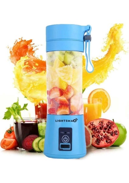 Portatif TAŞINABILIR380 ml USB Şarjlı Mavi El Blender