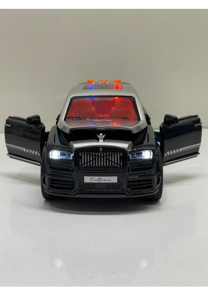 Sürtmeli Sesli Işıklı Müzikli Lüks Makam Arabası 18 cm Açılabilir Kapılar. Rolls Royce