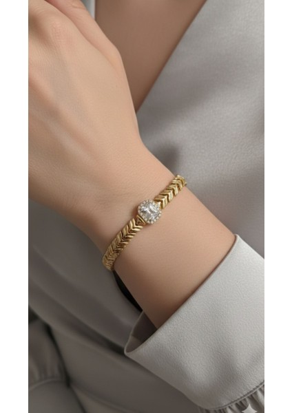 Kadın Xuping Kare Zirkon Taşlı Bileklik