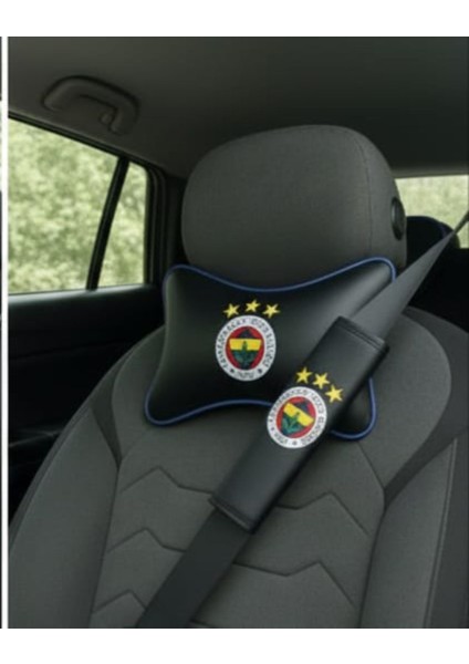 Fenerbahçe Logolu Deri Oto Boyun Yastığı ve Emniyet Kemeri Kılıfı Seti(2'li) fiyatları