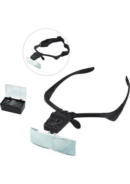 -Işıklı Gözlük Büyüteç - 5 Farklı Lens 9892B