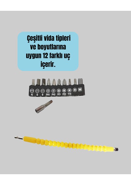 12 Parça Akrobat Bits Seti Çok Amaçlı Vidalama Dayanıklı Çelik fiyatları