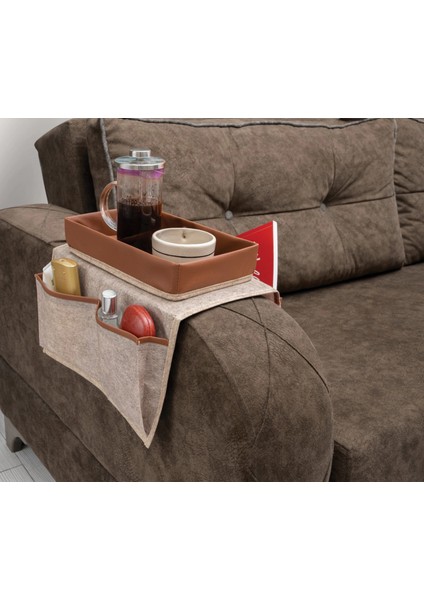 Çok Amaçlı Deri Şeritli Cepli Koltuk Kenarı Düzenleyici 03938 fiyatları