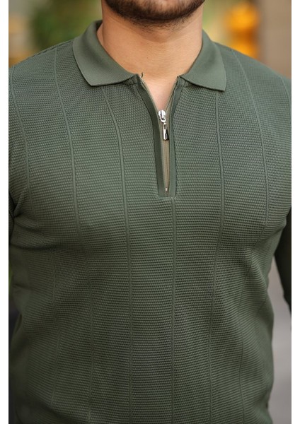 Erkek Pirinç Desenli Uzun Kollu Yakalı Triko modelleri