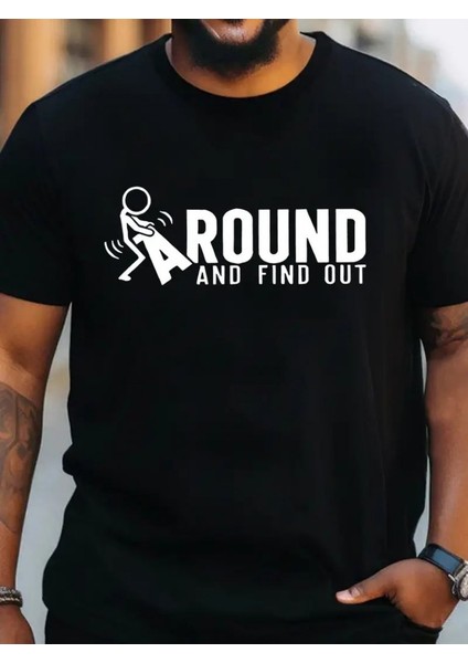 Erkek Around Baskılı Süprem T-Shirt