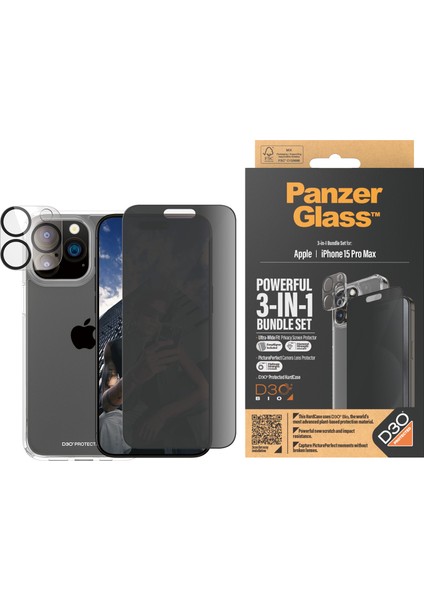 iPhone 15 Pro Max UWF Privacy Bundle Ekran & Kamera Koruyucu Kapak fiyatları