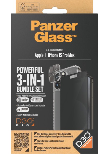 iPhone 15 Pro Max UWF Privacy Bundle Ekran & Kamera Koruyucu Kapak modelleri