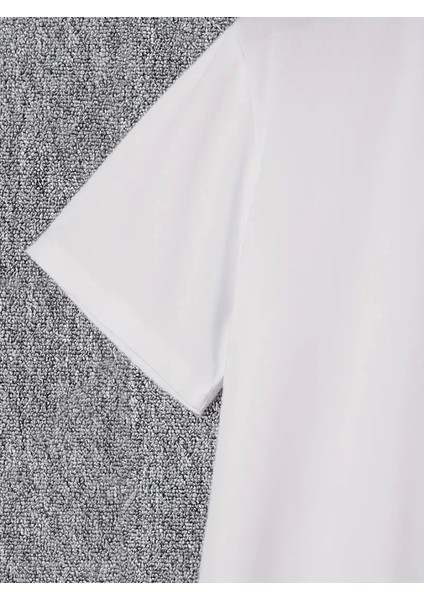 Baskılı Oversize Bisiklet Yaka T-Shirt - Beyaz fırsatları