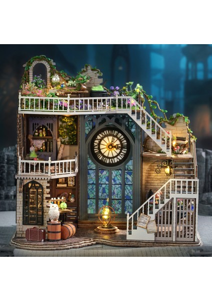 Magic House - 3D Kendin Yap Ahşap Bulmaca Bebek Evi Minyatür Kitap Köşesi Booknook - Sihirli Ev (LV003B) fiyatları
