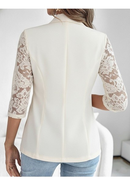 Kadın Uzun Kollu Truvakar Kol Önden Düğmeli Cepli Dantelli Atlas Ceket fiyatları