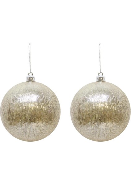 Yılbaşı Topu Metalik Şampanya Çam Ağacı Süsleme Seti 10 cm 2'li fiyatları
