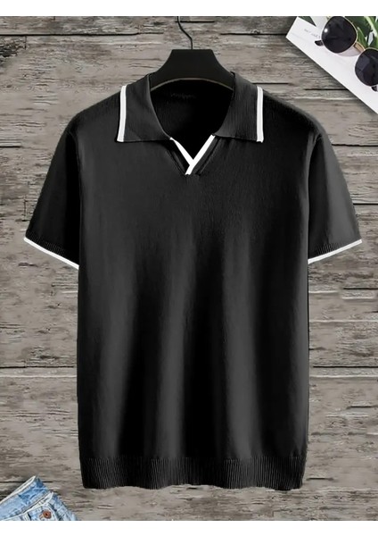 Erkek Uzun Kollu Yakalı Triko Tişört fırsatları