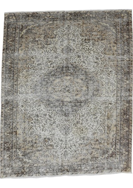 El Dokuma 4m2 Eskitme Naturel Yün Halı 0424 - Vintage - Çok Renkli