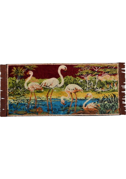 Doğa Tasvirli Kuğu Temalı Duvar Halısı 0573 - Yeni - Çok Renkli