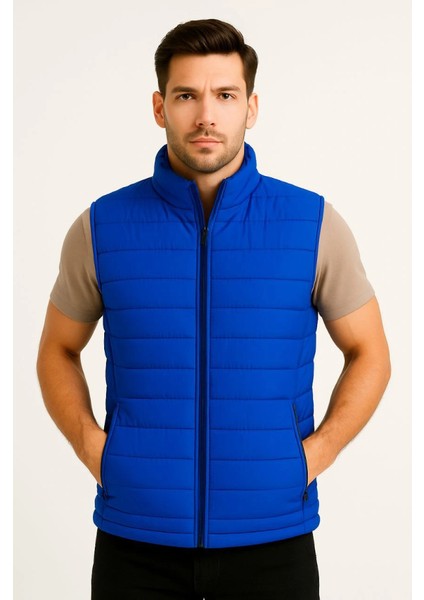 Erkek Şişme Fermuarlı Yelek Su Itici Kapitone Astarlı Kumaş Cepli Hafif Kışlık Spor Rahat Ka fiyatları