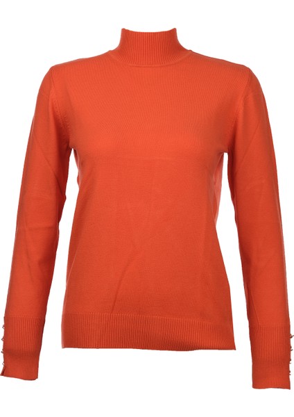 Kadın Minimalist Boğazlı Uzun Kol Kazak - Günlük & Özel Gün