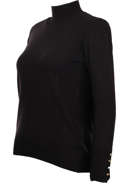 Kadın Minimalist Boğazlı Uzun Kol Kazak - Günlük & Özel Gün