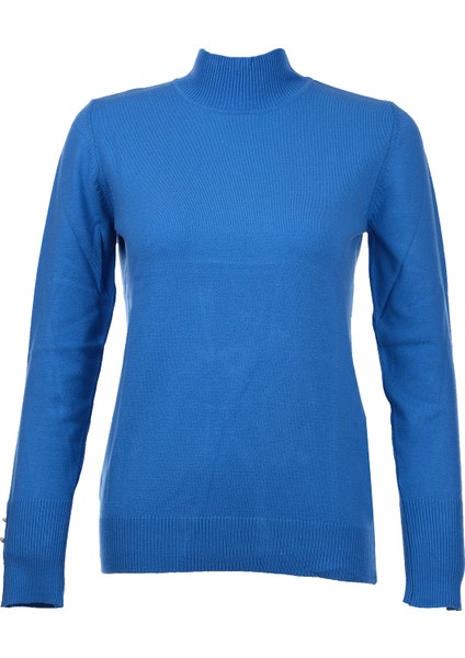 Kadın Minimalist Boğazlı Uzun Kol Kazak - Günlük & Özel Gün