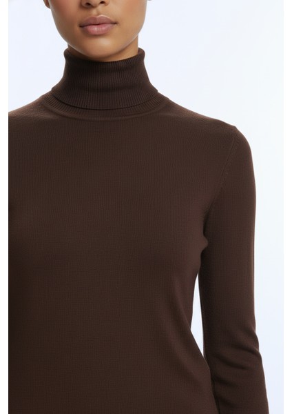 Kadın Minimalist Boğazlı Uzun Kol Kazak - Günlük & Özel Gün modelleri