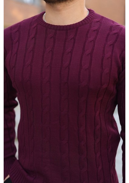 Erkek Örgü Desen Bisiklet Yaka Kazak modelleri