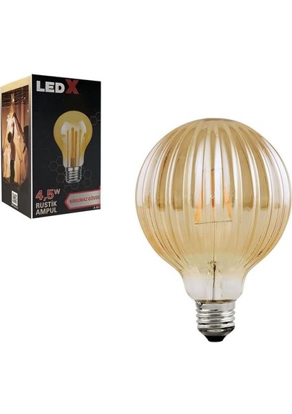 Ledx As-60 Kırılmaz Gövde 4,5 Watt Rustik Star Ampul