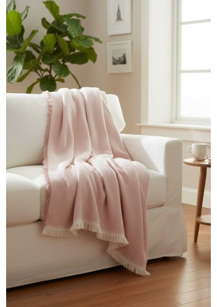 4 Mevsim Rose Müslin Çift Kişilik Pike, Koltuk Şalı ve Yatak Örtüsü Pamuklu