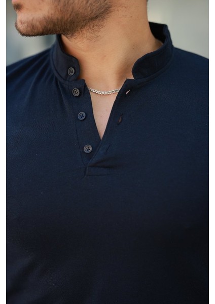 Erkek Hakim Yaka Dokuma Pamuklu Kumaş Kısa Kollu T-Shirt modelleri