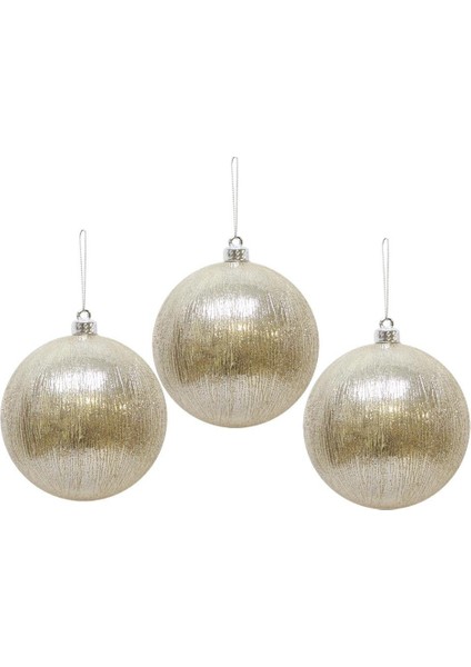 Yılbaşı Topu Metalik Şampanya Çam Ağacı Süsleme Seti 8 cm 3'lü fiyatları