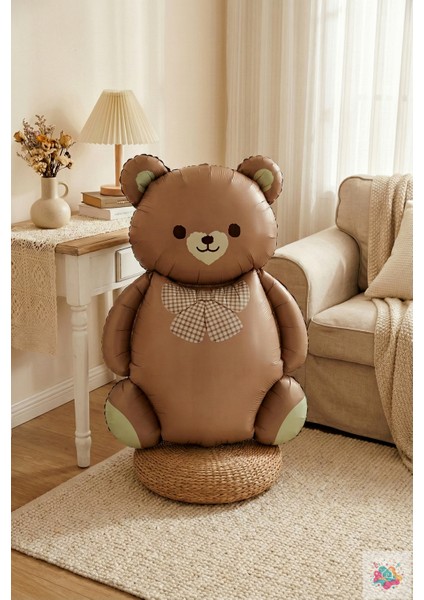 Papyonlu Krem/kahverengi Renk Ayıcık Folyo Balon 90 cm fiyatları