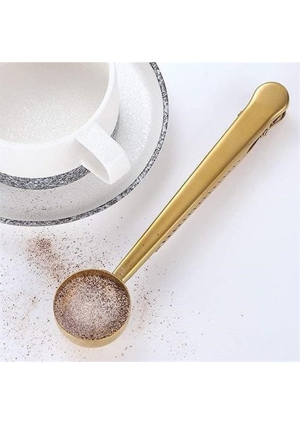 Buffer® Mandallı Kahve Ölçü Kaşığı Gold Çok Fonksiyonlu Paslanmaz Çelik Kaşık