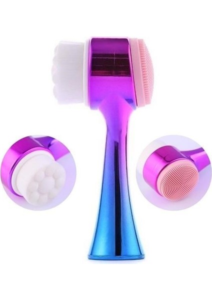 Buffer® Çift Işlevli Renkli Cilt Yüz Temizleme Fırçası Peeling Masaj Etkili Gözenek Temizleyici Alet