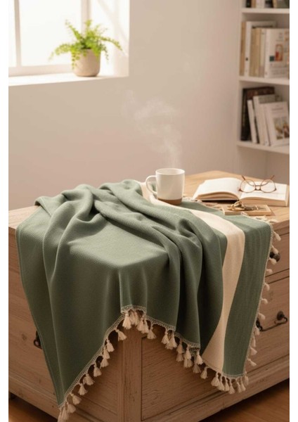 Doğal Pamuk Yumuşak Çift Kişilik Pike, Koltuk Örtüsü, Çok Amaçlı Örtü 200X240 Cm.