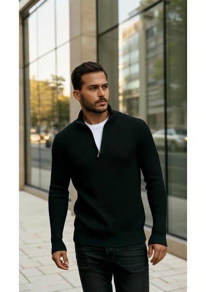 Erkek Balıkçı Zip Yaka Uzun Kollu Triko fiyatları