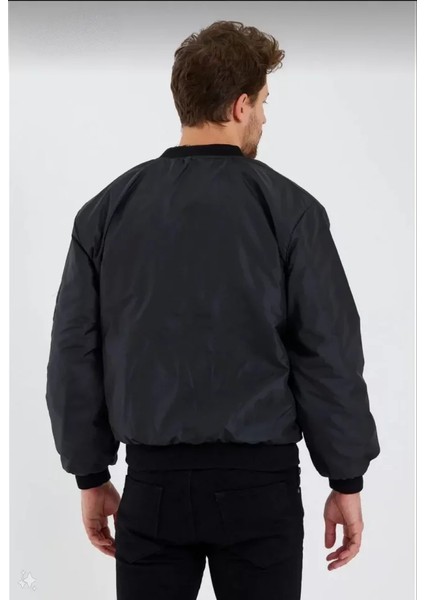 Erkek Düz Bomber Ceket - Siyah modelleri