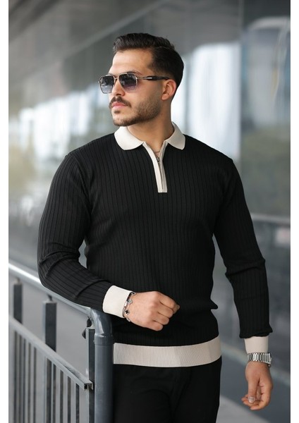 Erkek Kol ve Yaka Detaylı Uzun Kollu Triko fiyatları