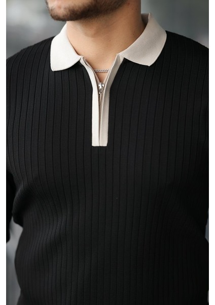 Erkek Kol ve Yaka Detaylı Uzun Kollu Triko modelleri