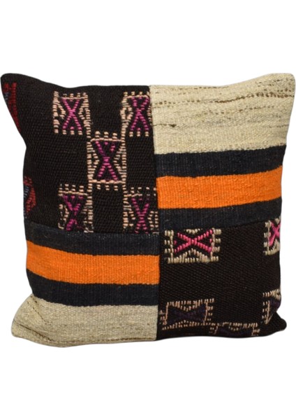 El Dokuma Patchwork Kırkyama Dekoratif Kilim Kırlent Yastık Kılıfı 0924 - Yeni - Çok Renkli fiyatları