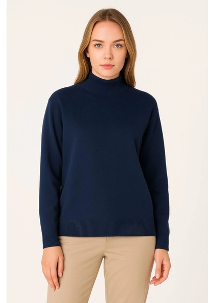 Yarım Boğaz Triko Kazak Yumuşak Dokulu Pamuklu Ince Dokuma, Uzun Kollu Rahat Regular Kalıp - Lac fiyatları