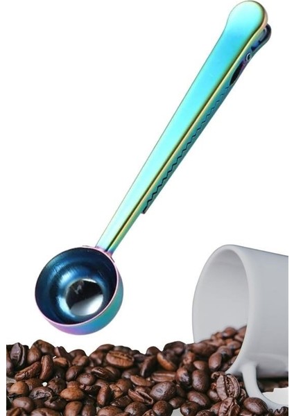 Buffer® Mandallı Kahve Ölçü Kaşığı Renkli Çok Fonksiyonlu Paslanmaz Çelik Kaşık