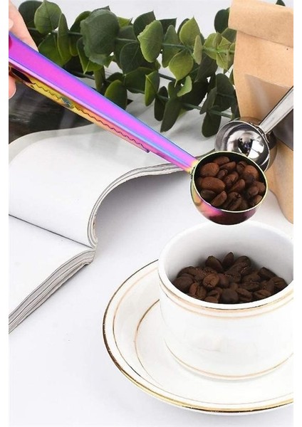Buffer® Mandallı Kahve Ölçü Kaşığı Renkli Çok Fonksiyonlu Paslanmaz Çelik Kaşık