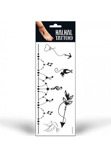 Halhal Geçici Tattoo -12, Bilek Tattoo, Ayak Tattoo, Geçici Dövme