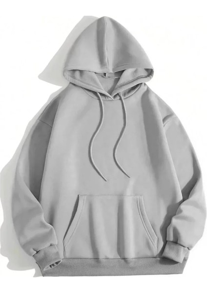 Erkek Düz Kapüşonlu Sweat - Boyalı Gri fiyatları