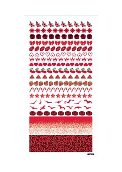 Kırmızı Desenler Tırnak Dövmesi fiyatları